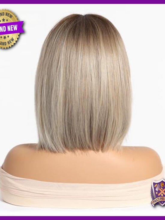Short Straight Bob Human Hair Wig with Natural Bangs, Light Layers main image 6
